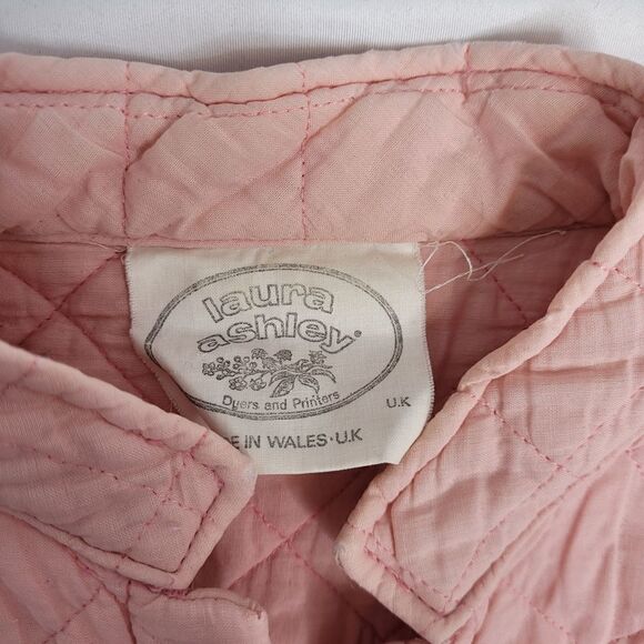 VINTAGE 70s vest Laura Ashley‎ quilted pink top M - Picture 3 of 8